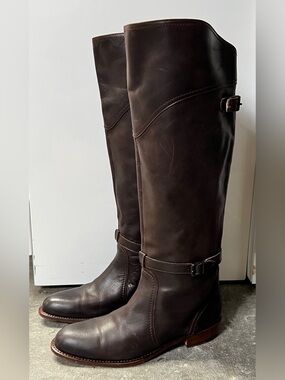 Frye Dorado 77561 Women’s Size 10 Dark Brown Leather Riding Boots Made Spain